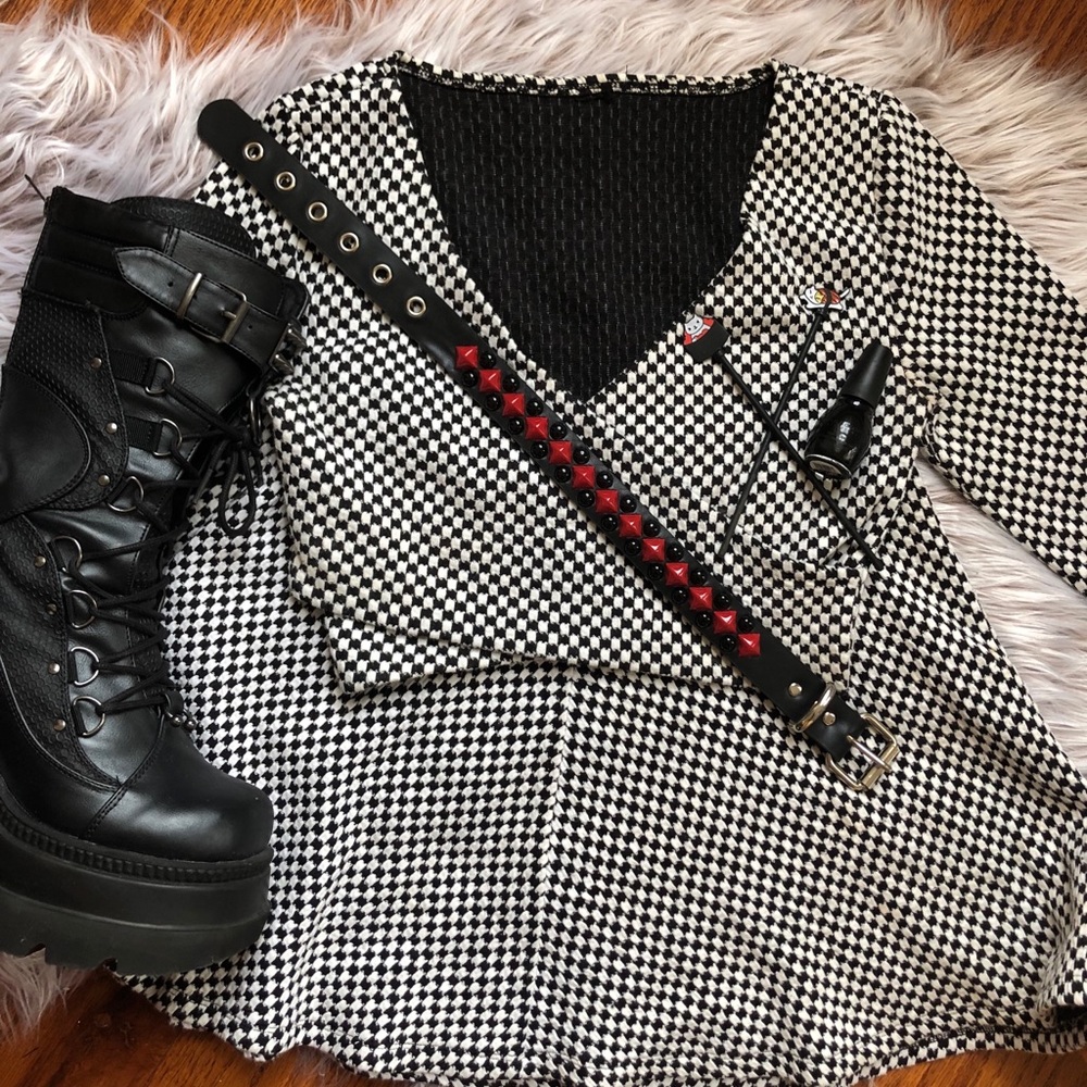 Red and Black Studded Choker